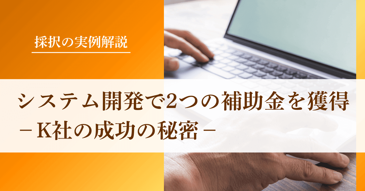 システム開発で２つの補助金を獲得したK社の成功の秘密｜従業員4名のサービス会社｜会社信用ドットコム