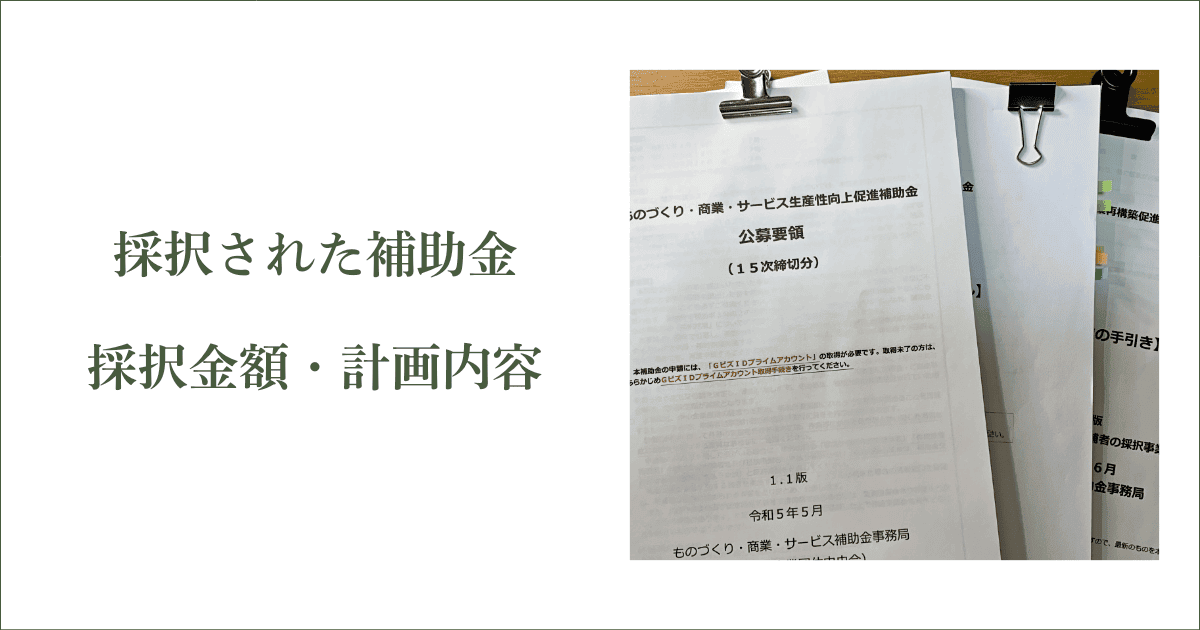 採択された補助金・金額・計画内容｜会社信用ドットコム